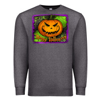 Charcoal Heather Happy Halloween Pumpkin Premium Sweatshirt - Jasminsmagicworld