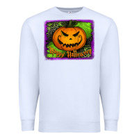 White Happy Halloween Pumpkin Premium Sweatshirt - Jasminsmagicworld
