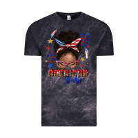 Cloud Black American babe afro messy bun Vintage Tee - texasbilliewilder