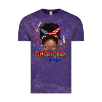 Cloud Purple American babe afro messy bun Vintage Tee - texasbilliewilder