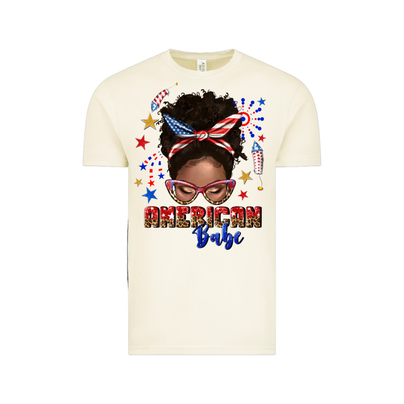 American Babe Afro Messy Bun Vintage Tee by texasbilliewilder | Teevron