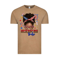 Vintage Coffee American babe afro messy bun Vintage Tee - texasbilliewilder