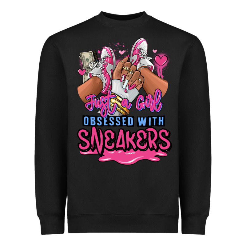 Just A Girl Obsessed With Sneakers Heavyweight Sweatshirt by RanaPortraitStore | Teevron