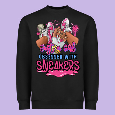 Heavyweight Sweatshirt Just a girl obsessed with sneakers