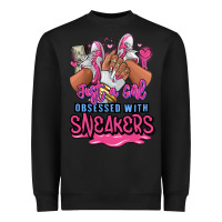 Black Just a girl obsessed with sneakers Heavyweight Sweatshirt - RanaPortraitStore