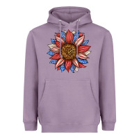 Lavender American Flag Sunflower Heavyweight Hoodie - LillyAllenDesigns