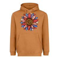 Meerkat American Flag Sunflower Heavyweight Hoodie - LillyAllenDesigns
