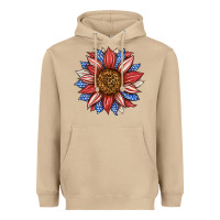 Mushroom American Flag Sunflower Heavyweight Hoodie - LillyAllenDesigns