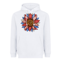 White American Flag Sunflower Heavyweight Hoodie - LillyAllenDesigns