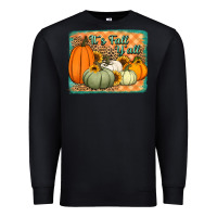 Black It's Fall y'all pumpkins halloween and sunflowers Premium Sweatshirt - Jasminsmagicworld