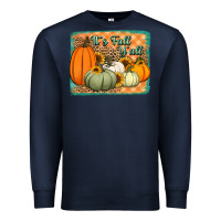 Navy It's Fall y'all pumpkins halloween and sunflowers Premium Sweatshirt - Jasminsmagicworld