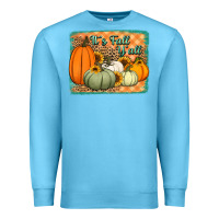 Ocean Blue It's Fall y'all pumpkins halloween and sunflowers Premium Sweatshirt - Jasminsmagicworld
