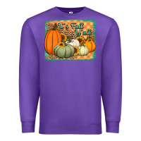Purple It's Fall y'all pumpkins halloween and sunflowers Premium Sweatshirt - Jasminsmagicworld