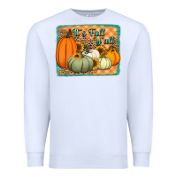 White It's Fall y'all pumpkins halloween and sunflowers Premium Sweatshirt - Jasminsmagicworld