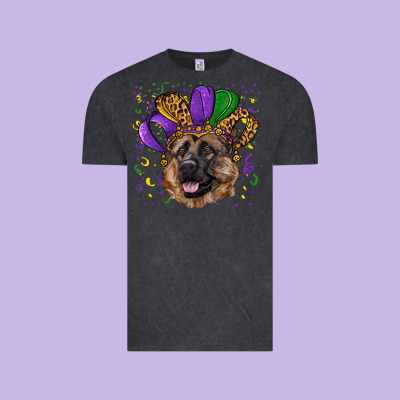 Vintage Tee mardi gras hat german shepherd