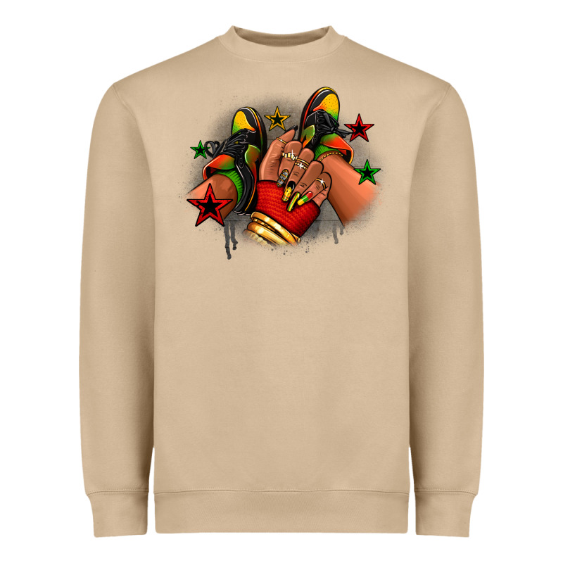 Juneteenth Black Girl Sneakers Heavyweight Sweatshirt by RanaPortraitStore | Teevron