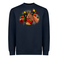 Navy Juneteenth black girl sneakers Heavyweight Sweatshirt - RanaPortraitStore