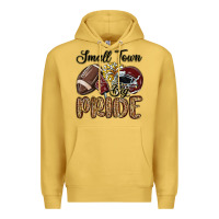 Antique Gold small town big pride maroon yellow Premium Hoodie - MaliasSmallBusiness
