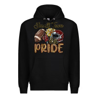 Black small town big pride maroon yellow Premium Hoodie - MaliasSmallBusiness