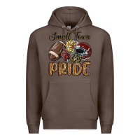 Coffee small town big pride maroon yellow Premium Hoodie - MaliasSmallBusiness