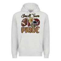 Dove Grey small town big pride maroon yellow Premium Hoodie - MaliasSmallBusiness