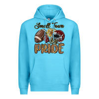 Ocean Blue small town big pride maroon yellow Premium Hoodie - MaliasSmallBusiness