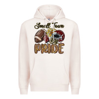 Pale Pink small town big pride maroon yellow Premium Hoodie - MaliasSmallBusiness