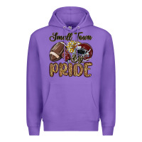 Purple small town big pride maroon yellow Premium Hoodie - MaliasSmallBusiness
