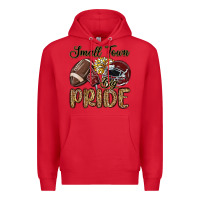 Red small town big pride maroon yellow Premium Hoodie - MaliasSmallBusiness