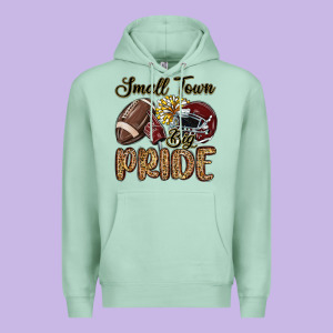 Small Town Big Pride Maroon Yellow Premium Hoodie Designed By Maliassmallbusiness
