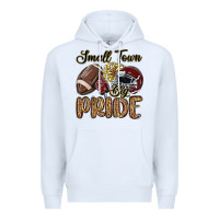 White small town big pride maroon yellow Premium Hoodie - MaliasSmallBusiness