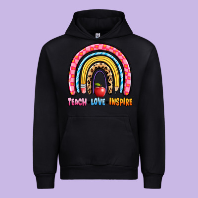 Teach Love Inspire Rainbow Urban Hoodie Designed By Artiststas