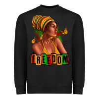 Black Juneteenth freedom afro woman Heavyweight Sweatshirt - RanaPortraitStore