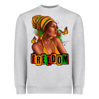 Heather Grey Juneteenth freedom afro woman Heavyweight Sweatshirt - RanaPortraitStore