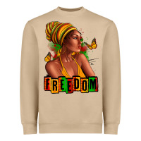 Juneteenth Freedom Afro Woman Heavyweight Sweatshirt | Teevron