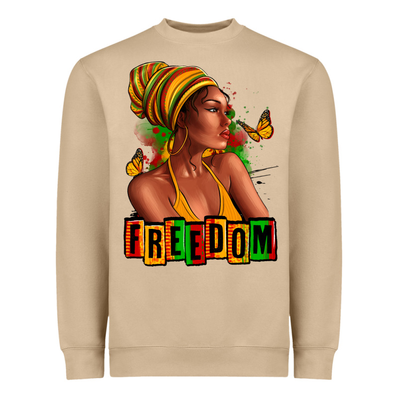 Juneteenth Freedom Afro Woman Heavyweight Sweatshirt by RanaPortraitStore | Teevron