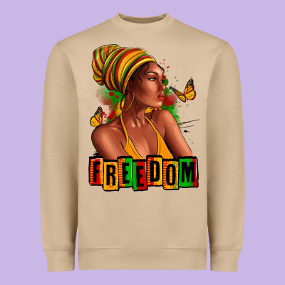 Heavyweight Sweatshirt Juneteenth freedom afro woman