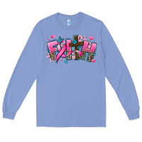 Colony Blue cancer faith cross Long Sleeve Tee - AdoDesignShop