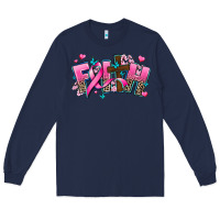 Navy cancer faith cross Long Sleeve Tee - AdoDesignShop