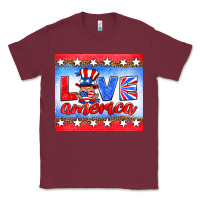 Burgundy love america gnome Classic Tee - HRA Design Shop