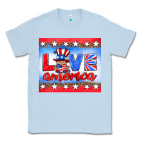 Dusty Blue love america gnome Classic Tee - HRA Design Shop