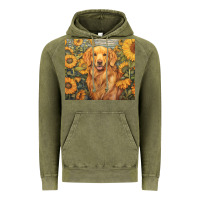 Vintage Olive golden retriever Vintage Hoodie - Unal Design