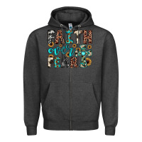 Charcoal Heather faith over fear Zipper Hoodie - JahusDesignShop