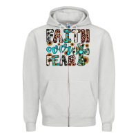 Dove Grey faith over fear Zipper Hoodie - JahusDesignShop