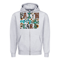 Heather Grey faith over fear Zipper Hoodie - JahusDesignShop
