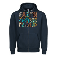 Navy faith over fear Zipper Hoodie - JahusDesignShop