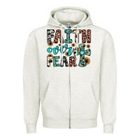 Oatmeal Heather faith over fear Zipper Hoodie - JahusDesignShop