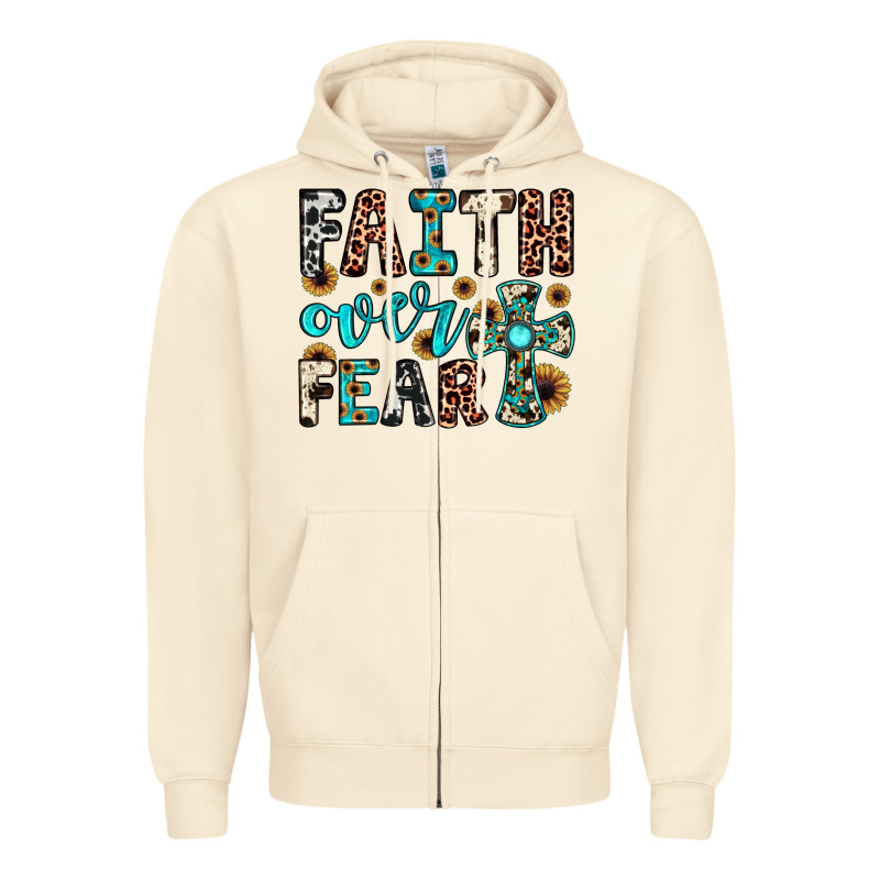 Faith Over Fear Zipper Hoodie by JahusDesignShop | Teevron