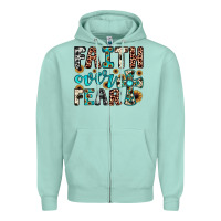 Seafoam faith over fear Zipper Hoodie - JahusDesignShop