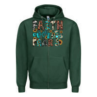 Sports Green faith over fear Zipper Hoodie - JahusDesignShop
